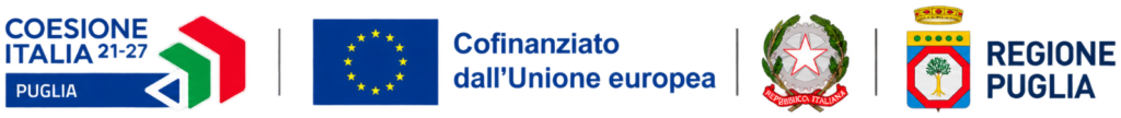 Coesione Italia 21-27 Puglia, Cofinanziato dall'Unione europea, Repubblica Italiana, Regione Puglia